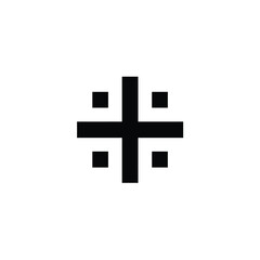 Obraz premium Black cross symbol with squares geometric