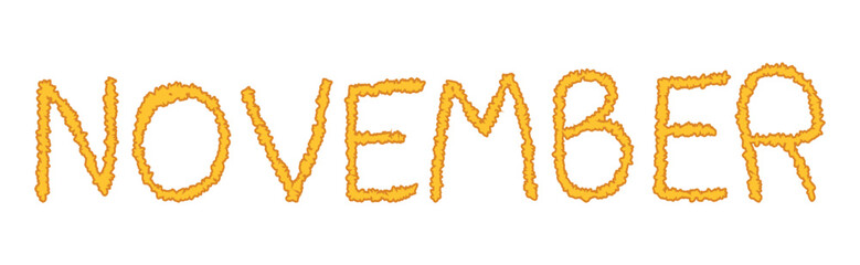 Handwritten November Word in Decorative Autumn Style