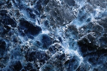 Naklejka premium Black and blue marble stone background tone texture.