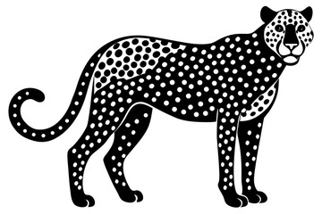 Vector art of silhouette of Stylized Leopard