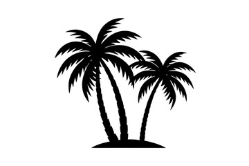 Vector art of silhouette of  palm tree set 