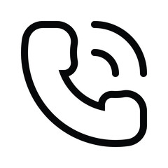 Phone receiver outline icon for call, contact, and support center.
