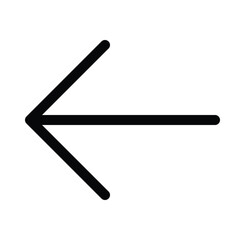 Arrow left outline icon for back, previous, return, and navigation UI.