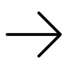 Arrow right outline icon for next, forward, continue, and navigation.