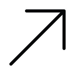 Diagonal arrow up right outline icon for direction and UI navigation.