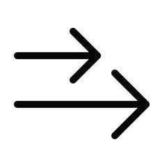 Arrow right outline icon for next, forward, continue, and navigation.