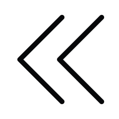 Chevron left outline icon for back, previous page, and menu navigation.