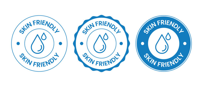 Skin Friendly Blue Icon Gentle Product Hypoallergenic Badge