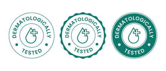 Dermatologically Tested Teal Icons Hypoallergenic Product Badge Set