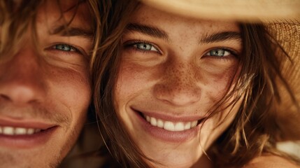Close-Up Portrait of a Smiling Couple