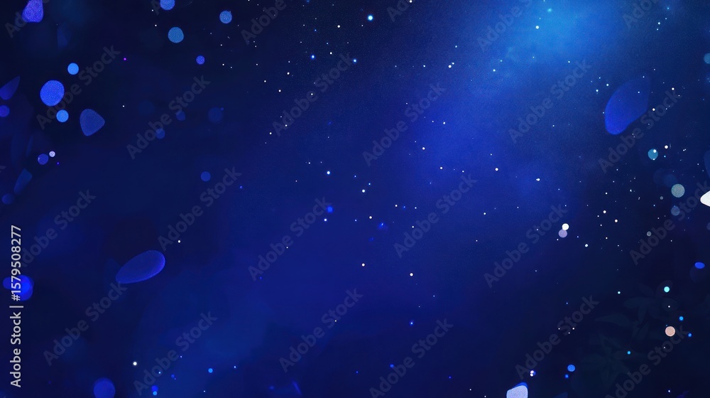 Poster dark blue abstract background with shimmering particles