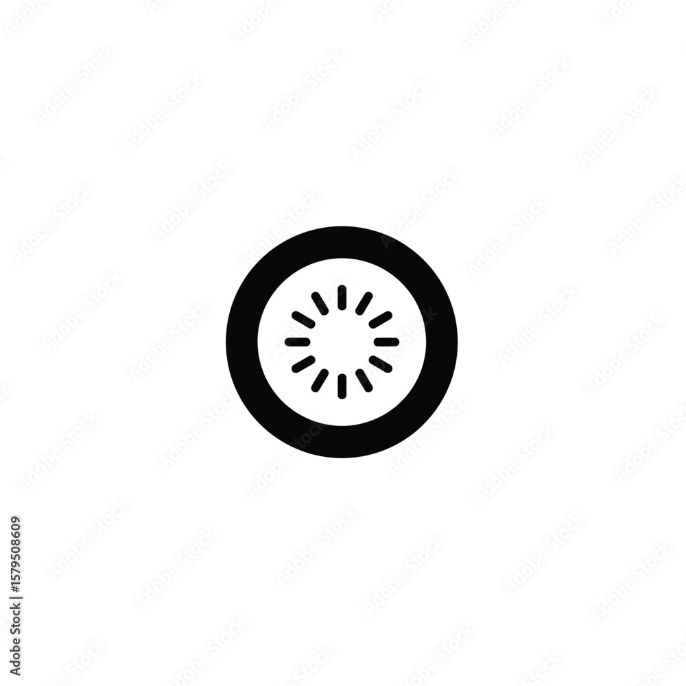 Poster black circular loading icon with radiating lines circle