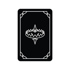 Black card with white magical trap symbol vector