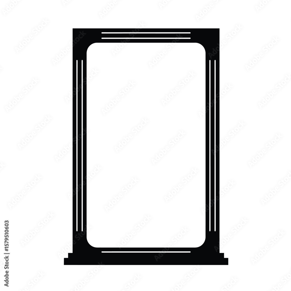 Poster black abstract frame with vertical lines border boundary