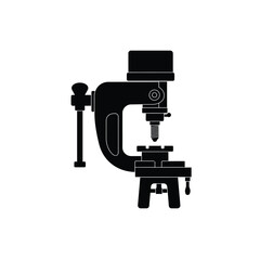 Black silhouette of a bench press machine clamp tool