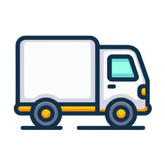 Fototapeta premium Minimalist delivery truck icon on white background