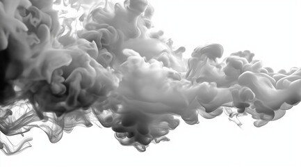 White and gray smoke vapor swirls with misty, flowing shapes, isolated on a transparent PNG background. High-resolution cutout perfect for overlay effects and atmospheric visual designs