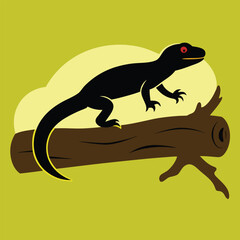 vector illustration of a cartoon chameleon