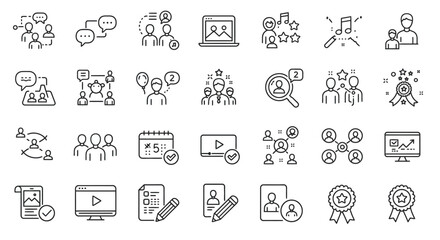 Social Connection and Event Icons in Outline