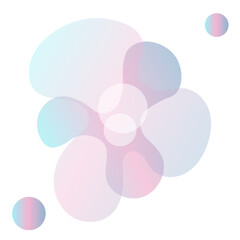 Scientific abstract logo with shapes, biology, chemistry symbol. Science concept, vector illustration isolated icon