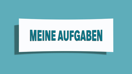 Meine Aufgaben (My tasks) - A card isolated on light green background.