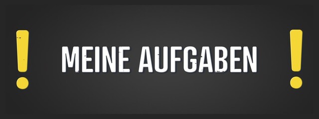 Meine Aufgaben (My tasks) - A blackboard illustration with white text.