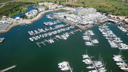 Vilamoura, praia drone baia, marina