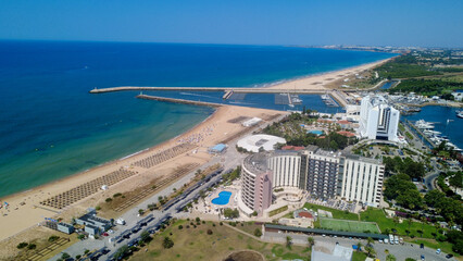 Vilamoura, praia drone baia, marina