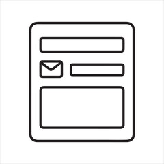 Vector art of a form with email icon indicates application, isolated on white background
