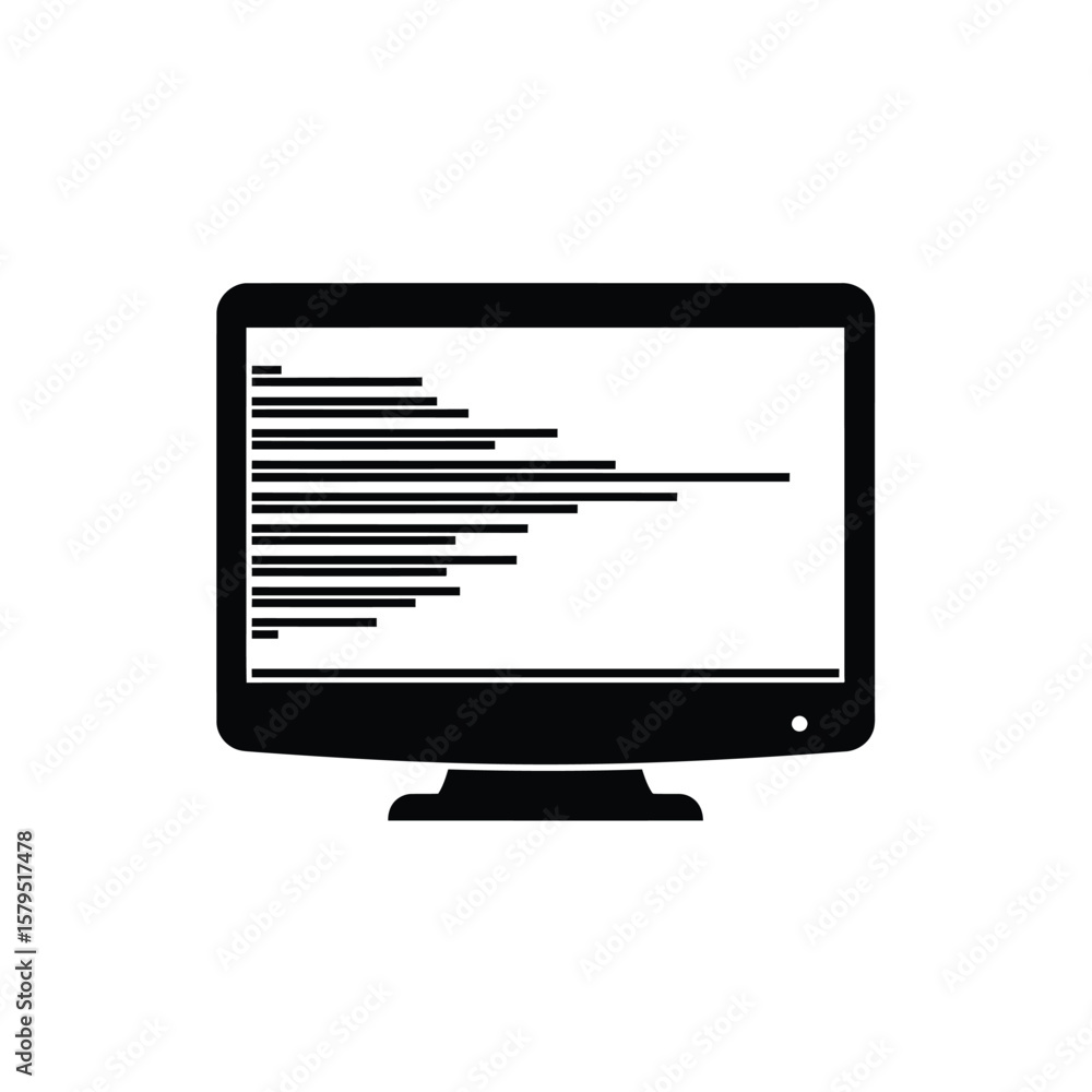 Poster monitor with horizontal lines screen display