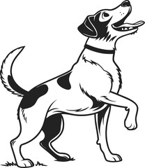 Dog Black and White Vector Illustration