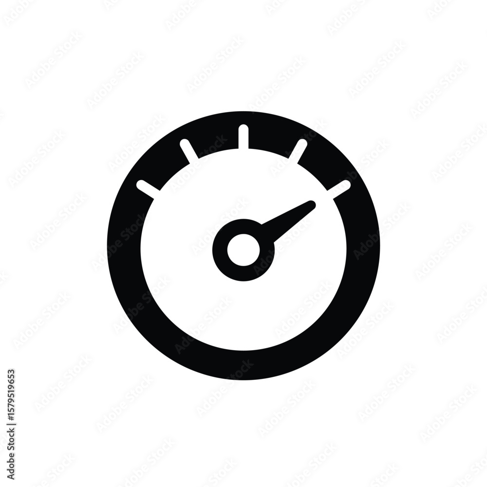 Poster black gauge icon with pointer meter dial