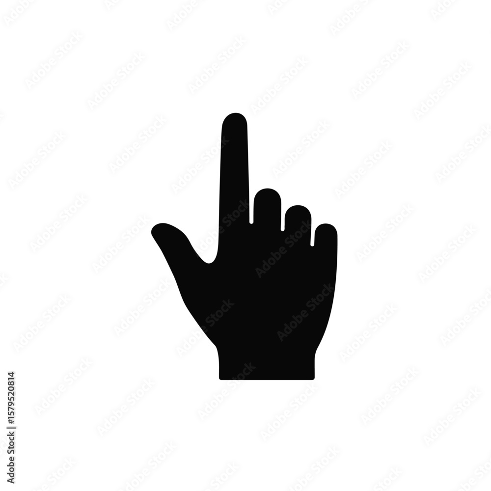 Poster black hand pointer icon on white background cursor