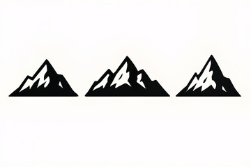 Mountain Peak Silhouettes Set – Three Iconic Designs for Outdoor, Travel, and Landscape Themes