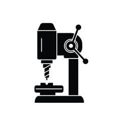 Black drill press machine icon industrial tool
