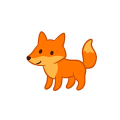 Cute Cartoon Fox in Orange Color