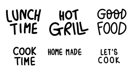 Hand written elements, line art style, Flat Modern design, isolated on white background, illustration vector EPS 10