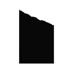 Torn paper corner silhouette black white