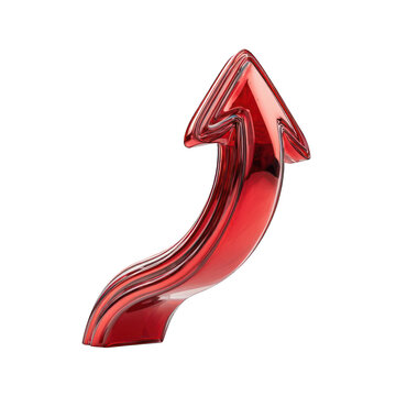 Red Glass Arrow Pointing Upwards