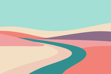 vector illustration of a beach