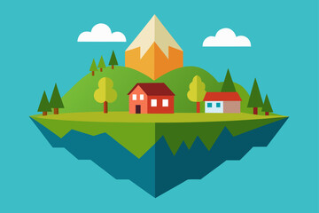 Naklejka premium house in the mountains