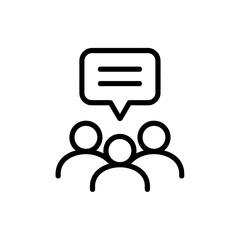 Fototapeta premium Group Discussion Icon Symbolizing Teamwork, Collaboration, and Idea Sharing for Effective Communication and Problem Solving