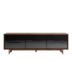 Modern Black Glossy Media Console