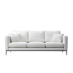 Modern White Leather Sofa