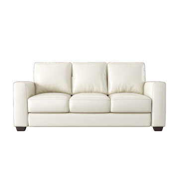 Elegant White Leather Sofa