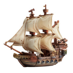 Detailed Model of a Tall Sailing Ship
