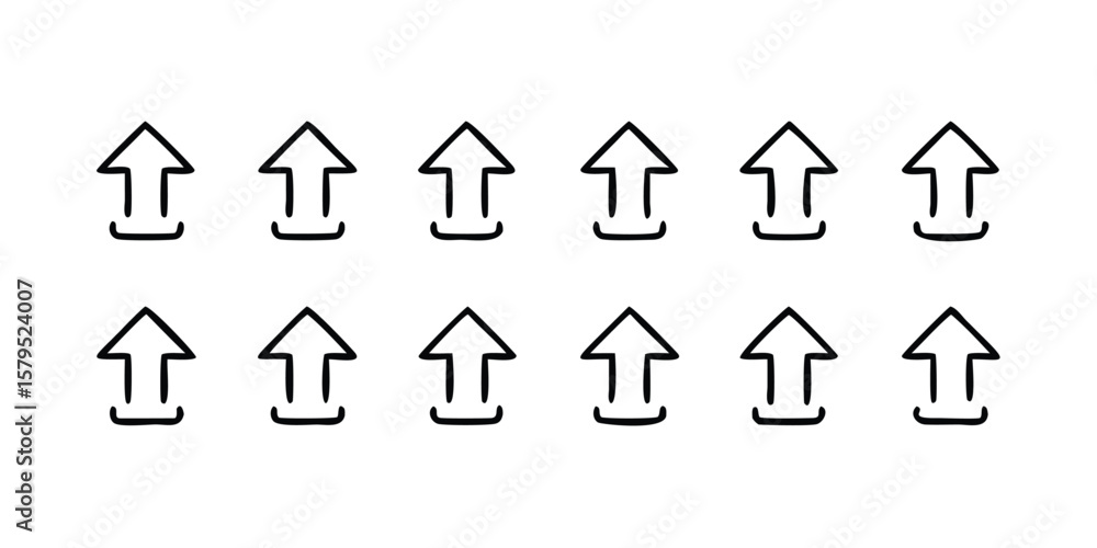 Poster Mega Set of 15 Upload Line Icons for Web and App Design Featuring Various Styles and Directions on transparent background