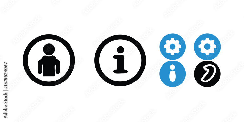 Fototapete comprehensive set of information and support icons for web and app design featuring a variety of sym