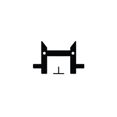 Geometric black cat face symbol vector