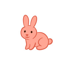 Adorable Pink Cartoon Bunny Rabbit